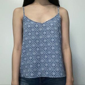 Hollister Blue and White Patterned Top